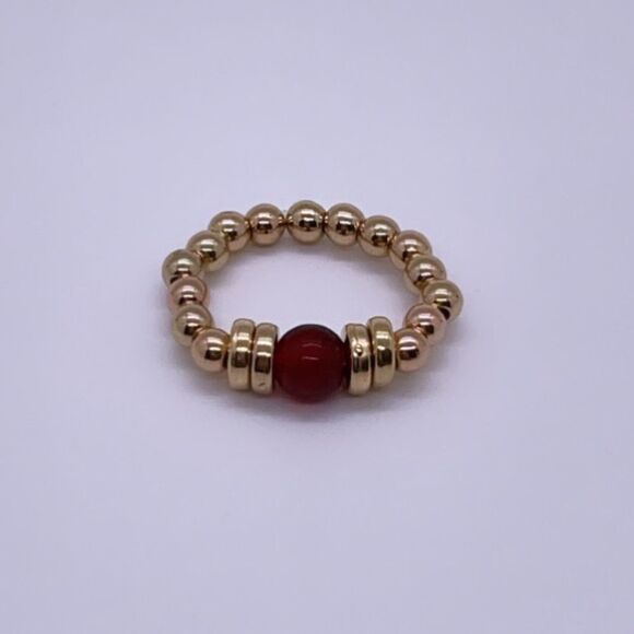 NWT Wool + Pepper Co. Red & Gold Stackable Ring - Picture 2 of 5